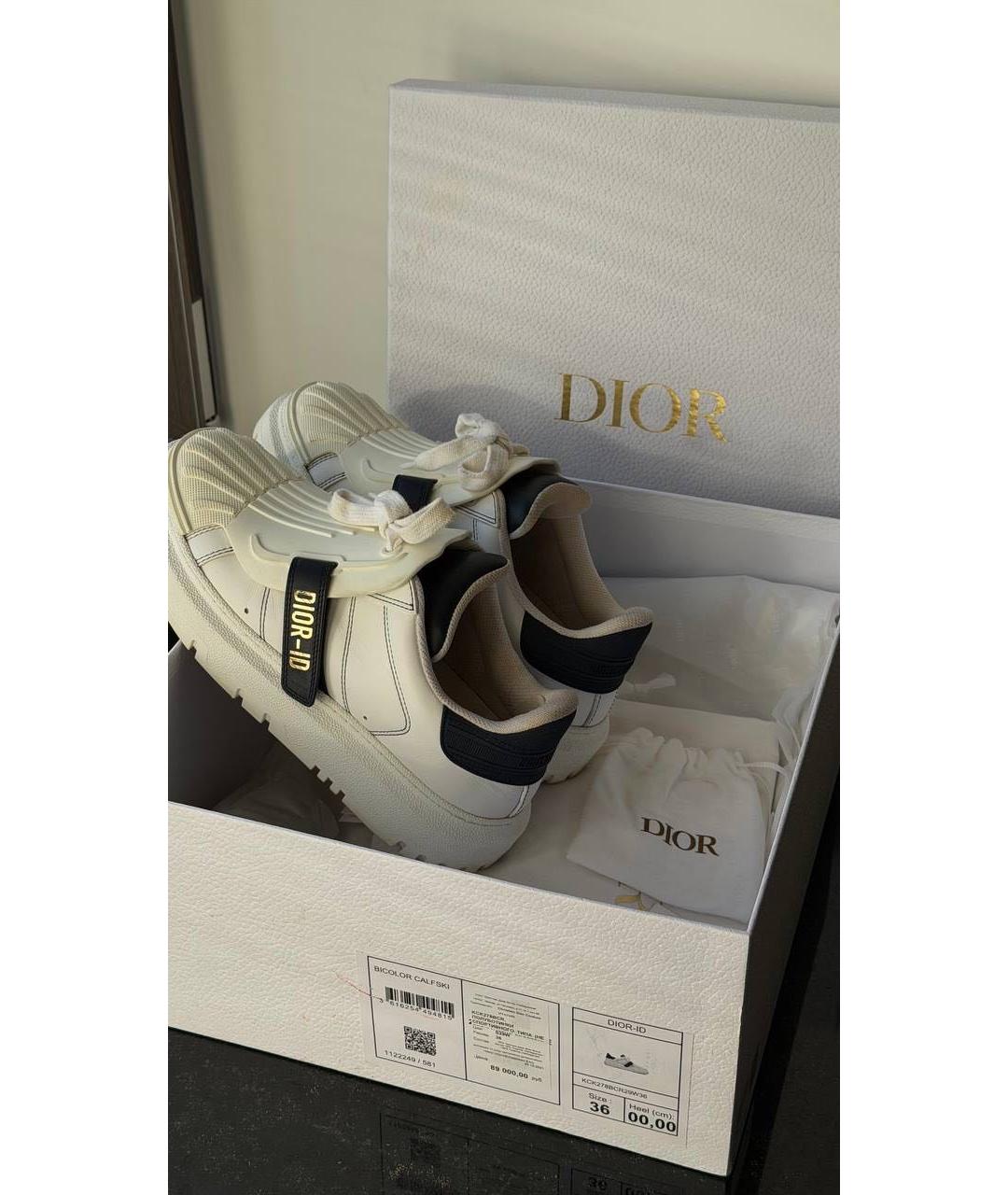 CHRISTIAN DIOR Белые кожаные кеды, фото 3