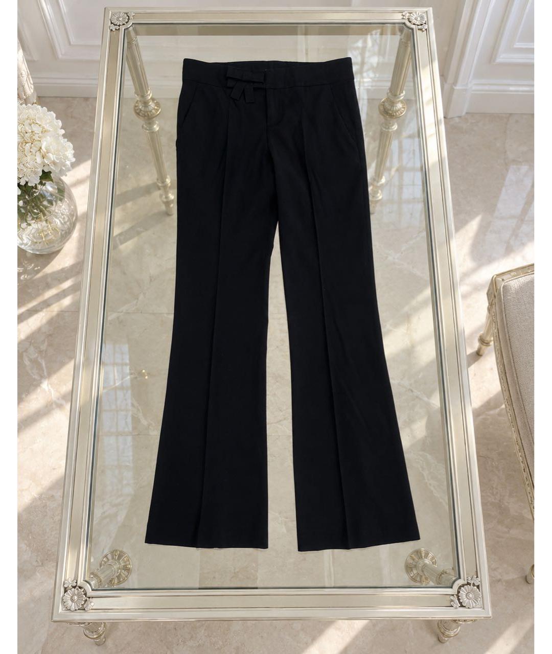 RED VALENTINO Черные шерстяные брюки узкие, фото 7