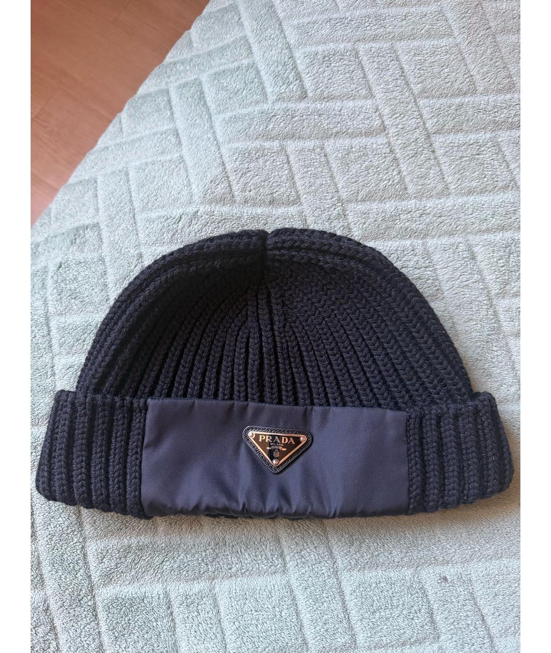 PRADA Черная шапка, фото 9