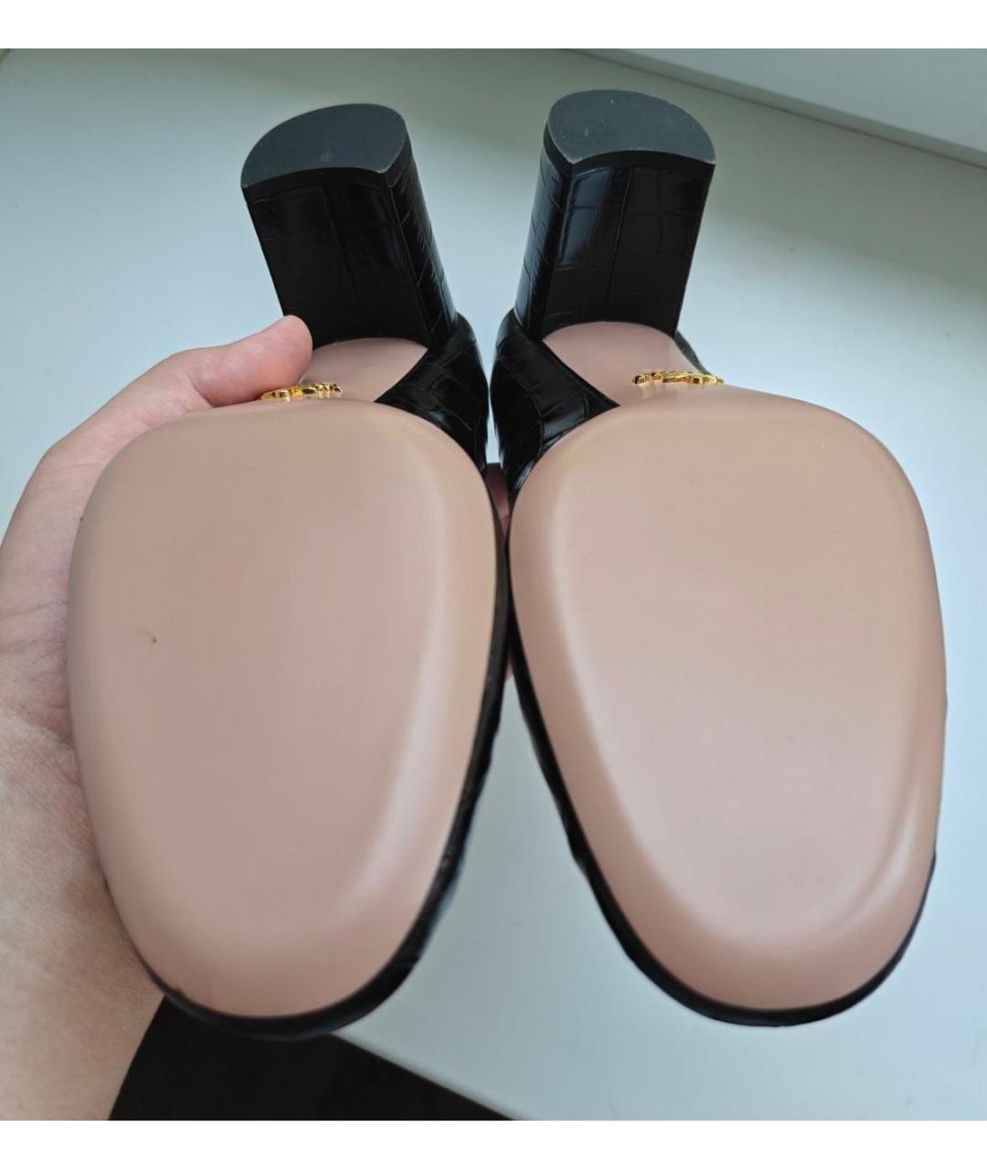 PRADA Черные туфли из кожи крокодила, фото 5