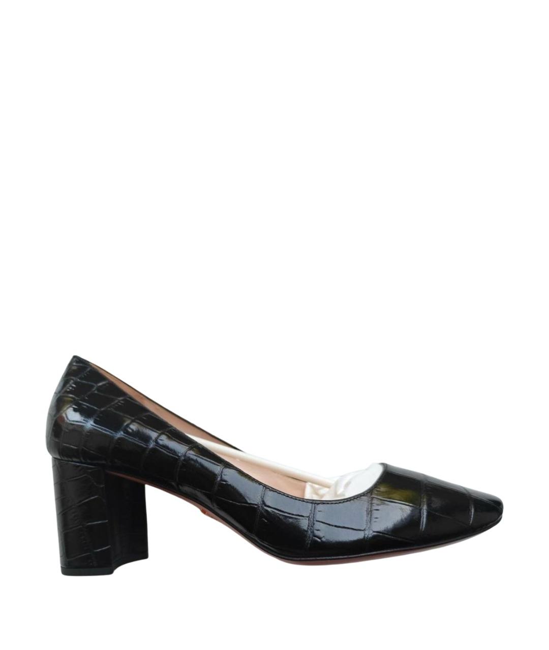 PRADA Черные туфли из кожи крокодила, фото 1