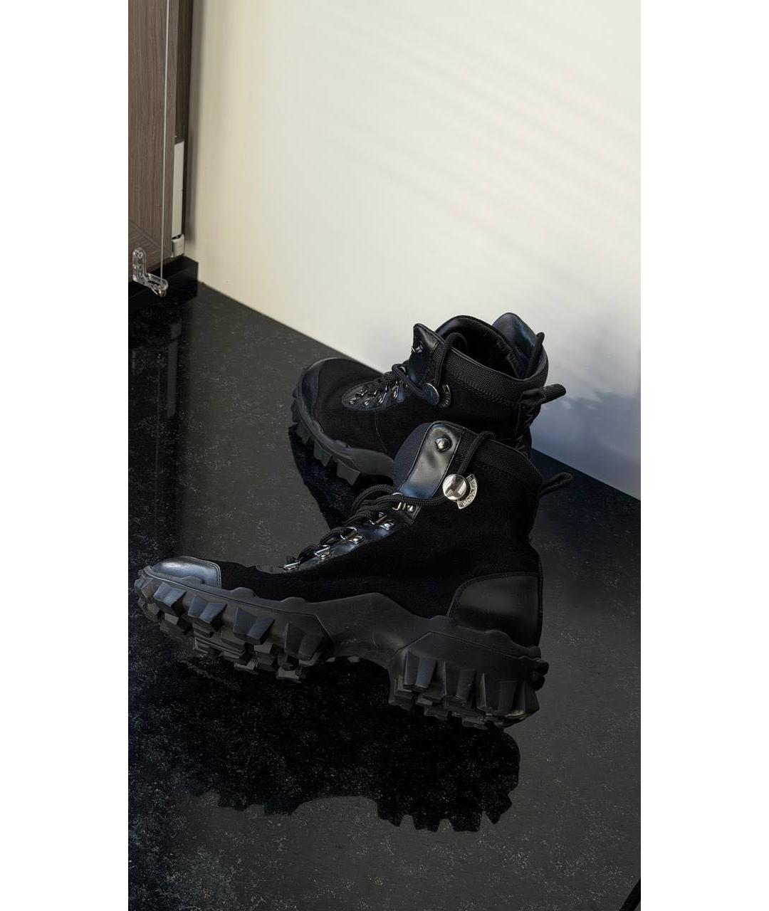 MONCLER Черные кожаные ботинки, фото 2