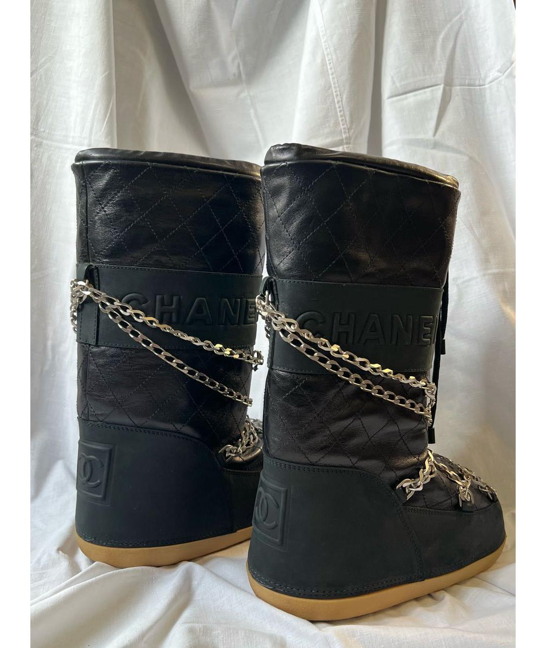 CHANEL Черные кожаные ботинки, фото 4