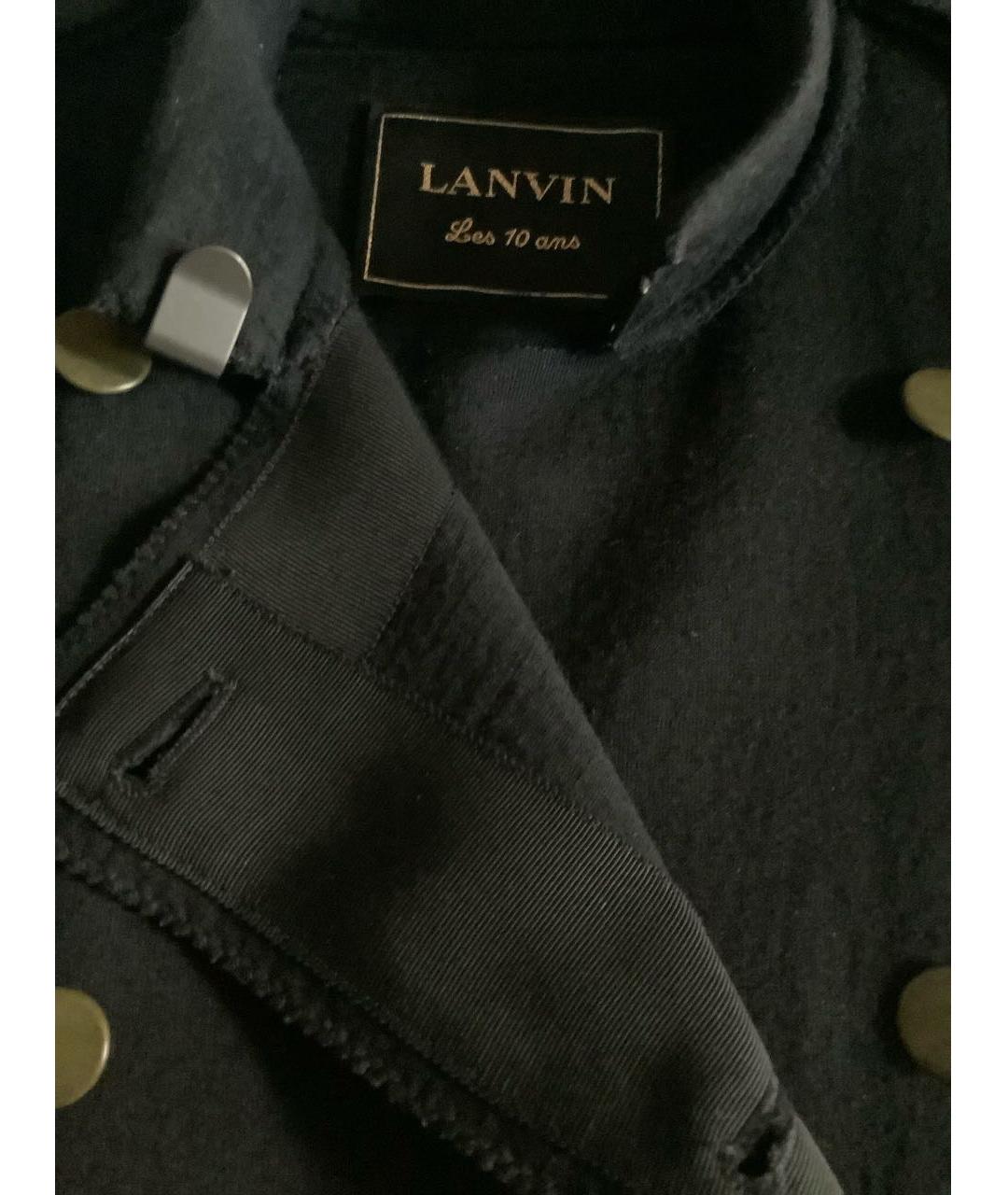 LANVIN Темно-синее шерстяное пальто, фото 5