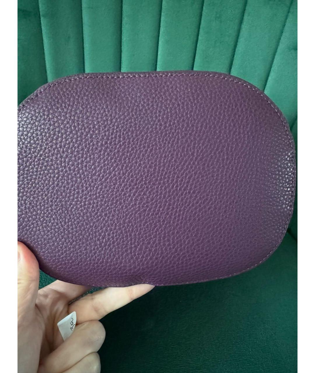 FURLA Фиолетовая кожаная сумка с короткими ручками, фото 6