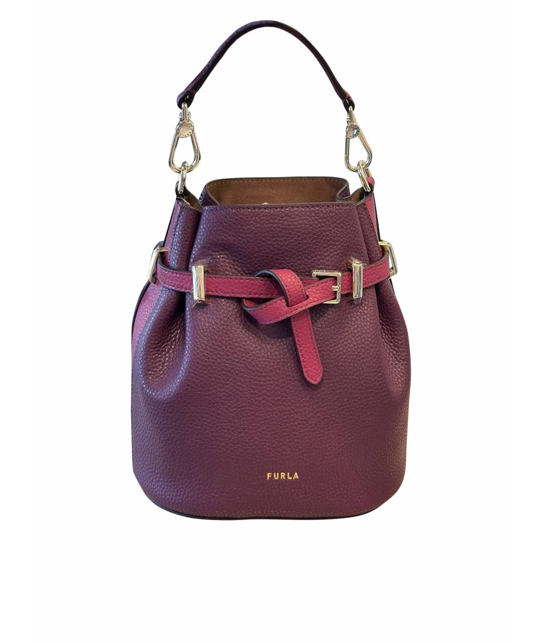 FURLA Фиолетовая кожаная сумка с короткими ручками, фото 1