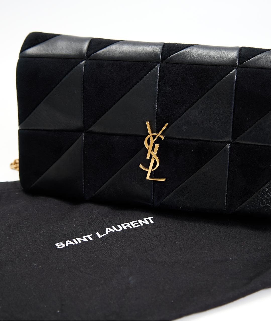 SAINT LAURENT Черная кожаная сумка через плечо, фото 5