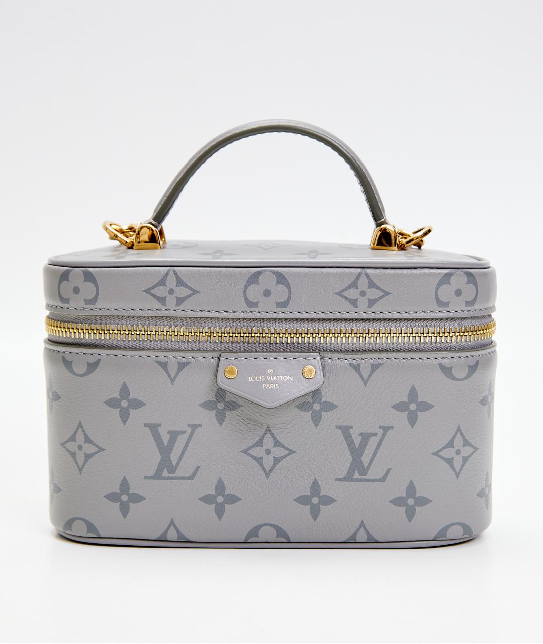 LOUIS VUITTON Серая кожаная сумка через плечо, фото 8
