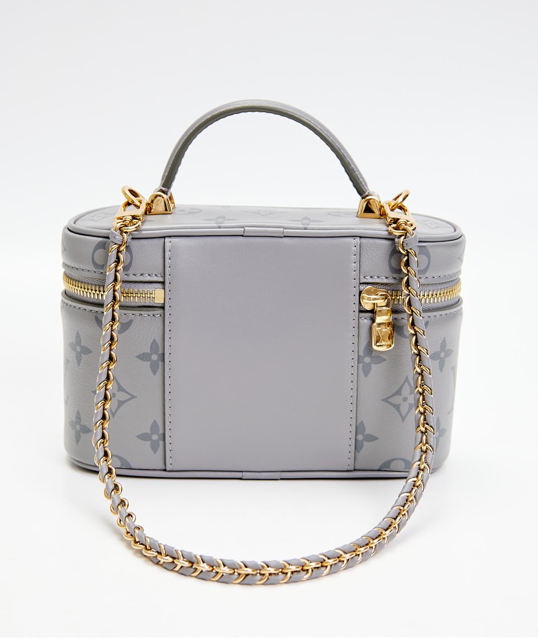 LOUIS VUITTON Серая кожаная сумка через плечо, фото 3