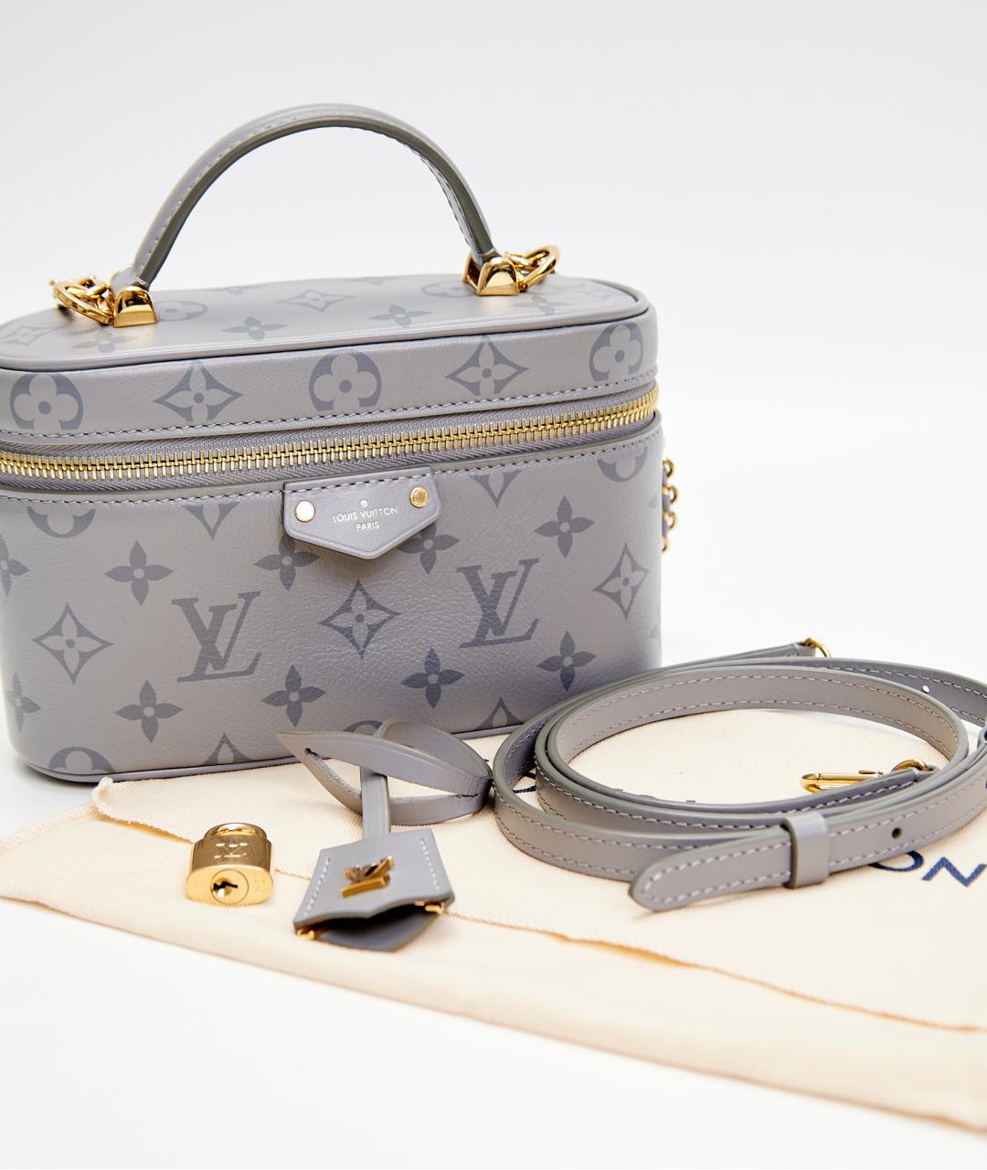 LOUIS VUITTON Серая кожаная сумка через плечо, фото 7