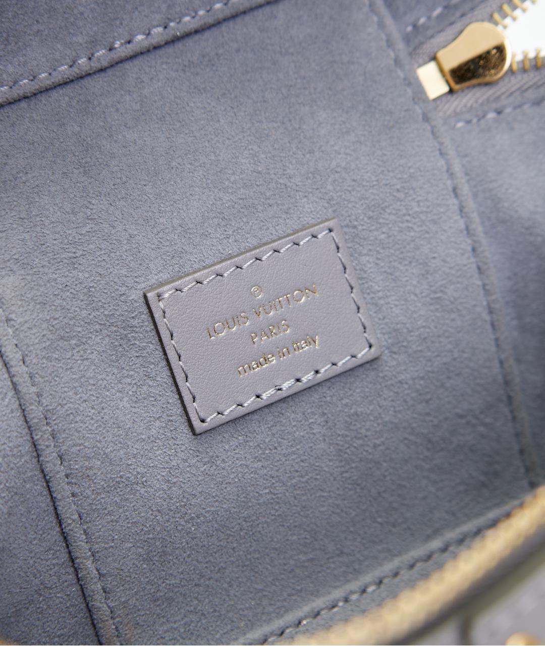 LOUIS VUITTON Серая кожаная сумка через плечо, фото 6