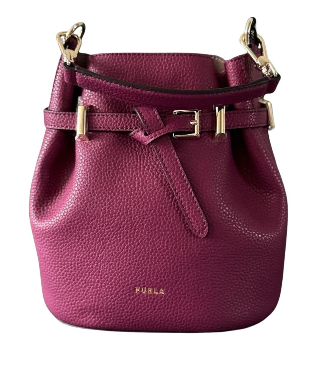 FURLA Фуксия кожаная сумка с короткими ручками, фото 1