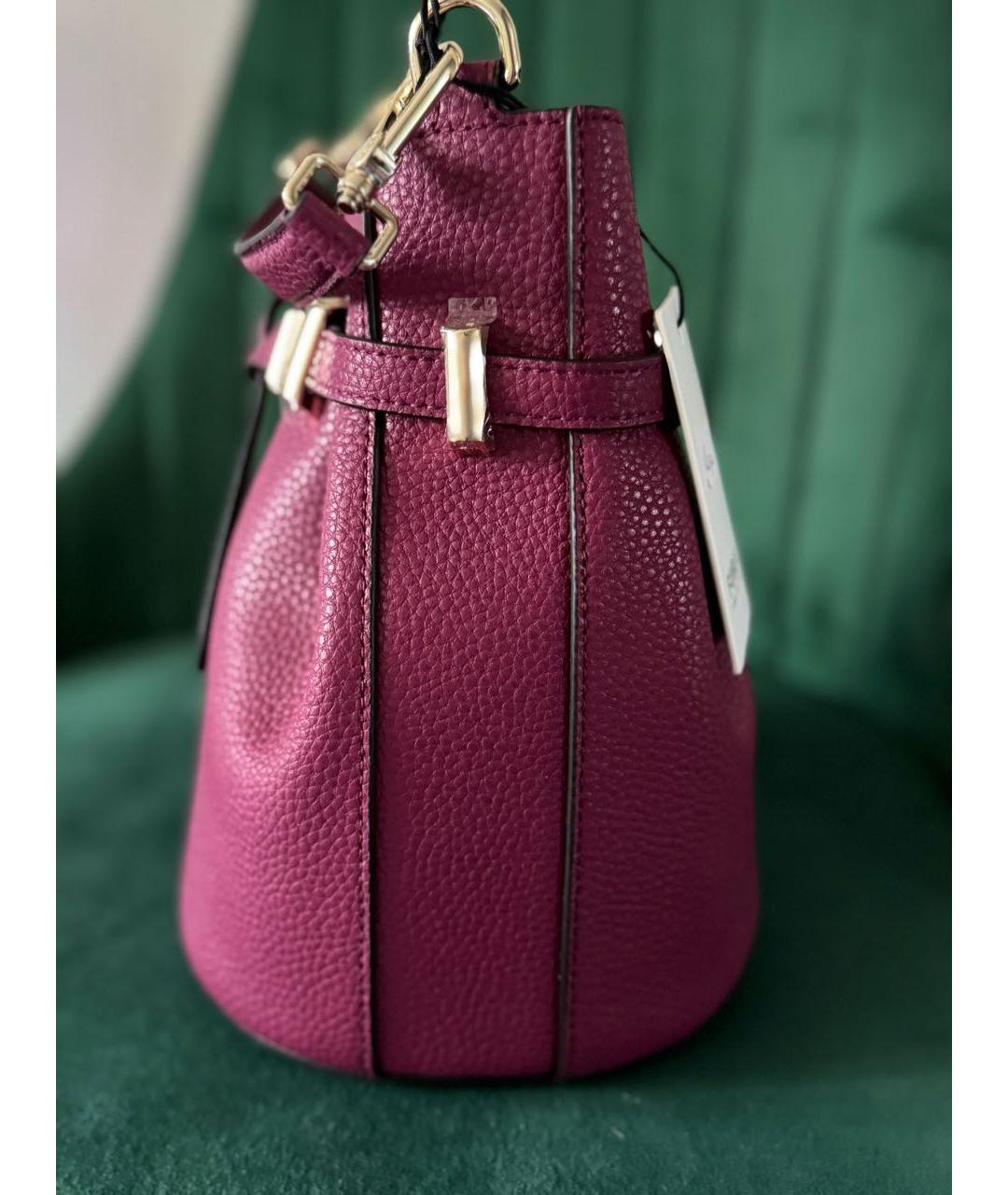 FURLA Фуксия кожаная сумка с короткими ручками, фото 4