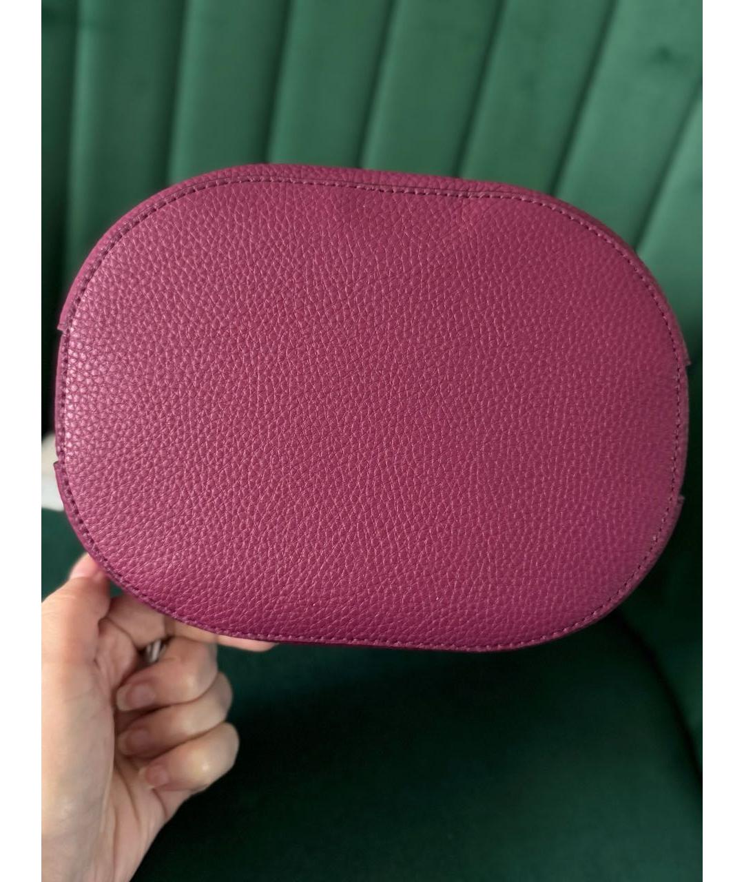 FURLA Фуксия кожаная сумка с короткими ручками, фото 6