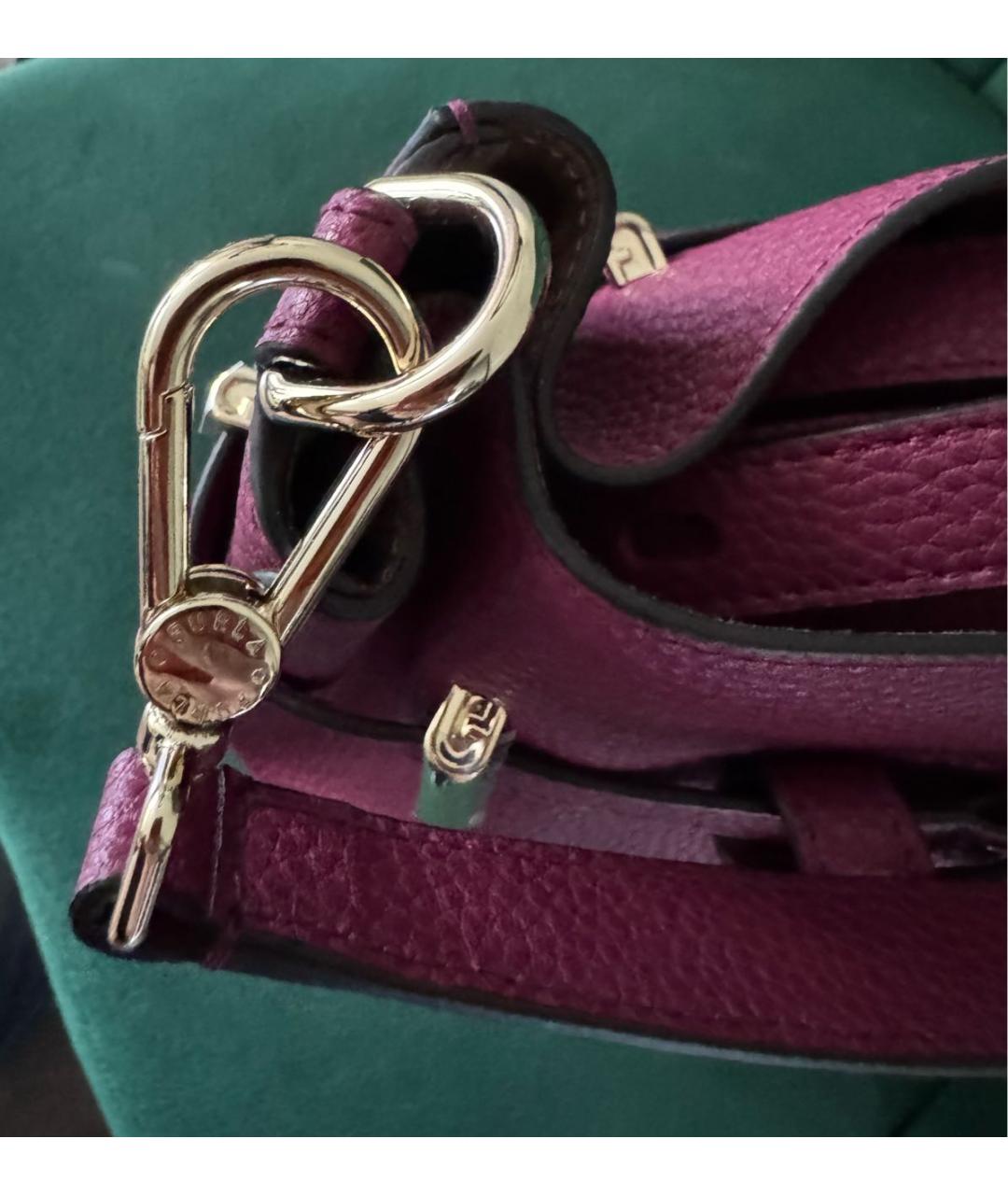 FURLA Фуксия кожаная сумка с короткими ручками, фото 7