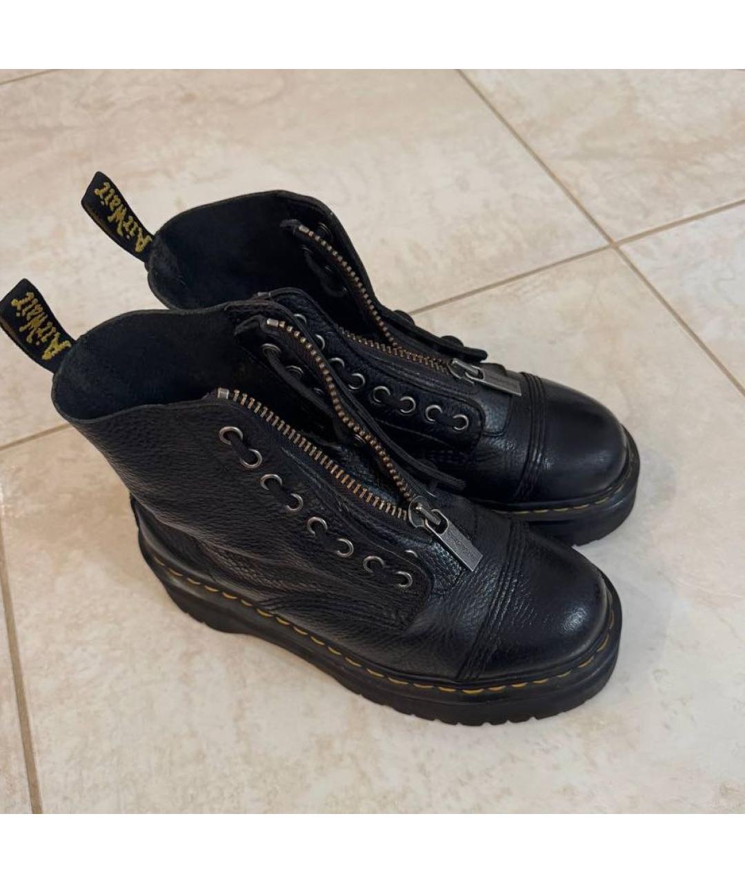 DR. MARTENS Черные кожаные ботинки, фото 5