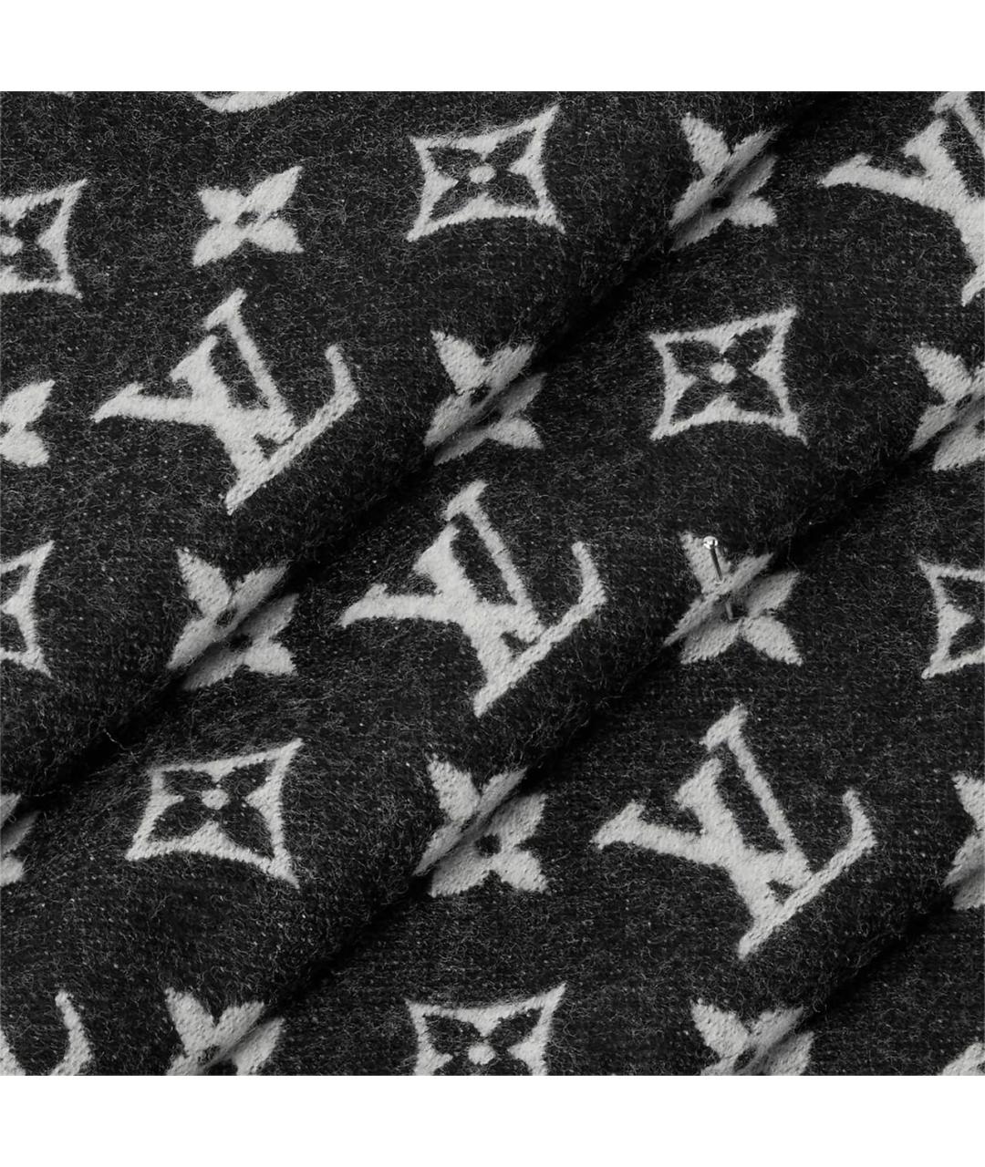 LOUIS VUITTON Черный шерстяной шарф, фото 3