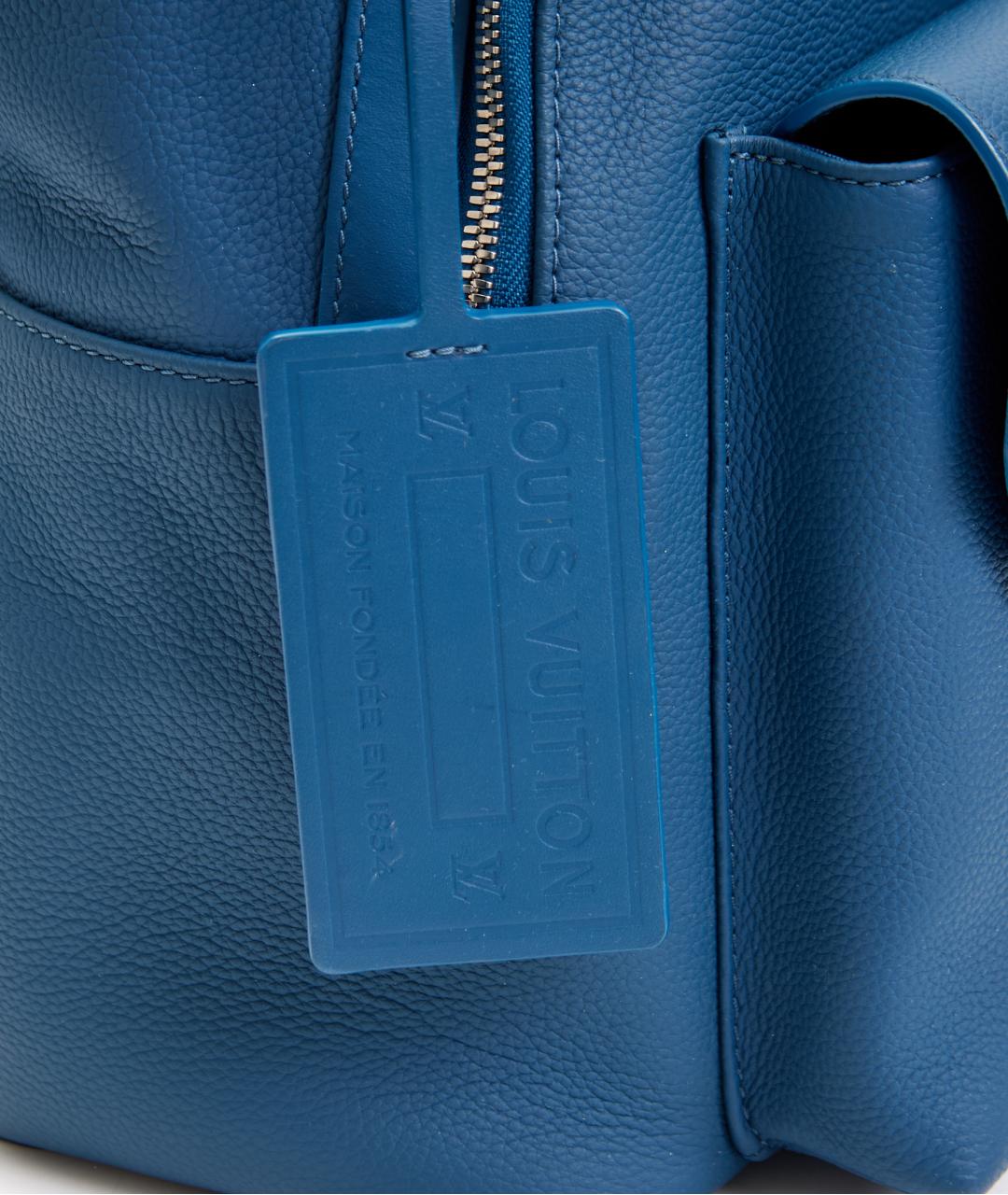 LOUIS VUITTON Синий кожаный рюкзак, фото 4