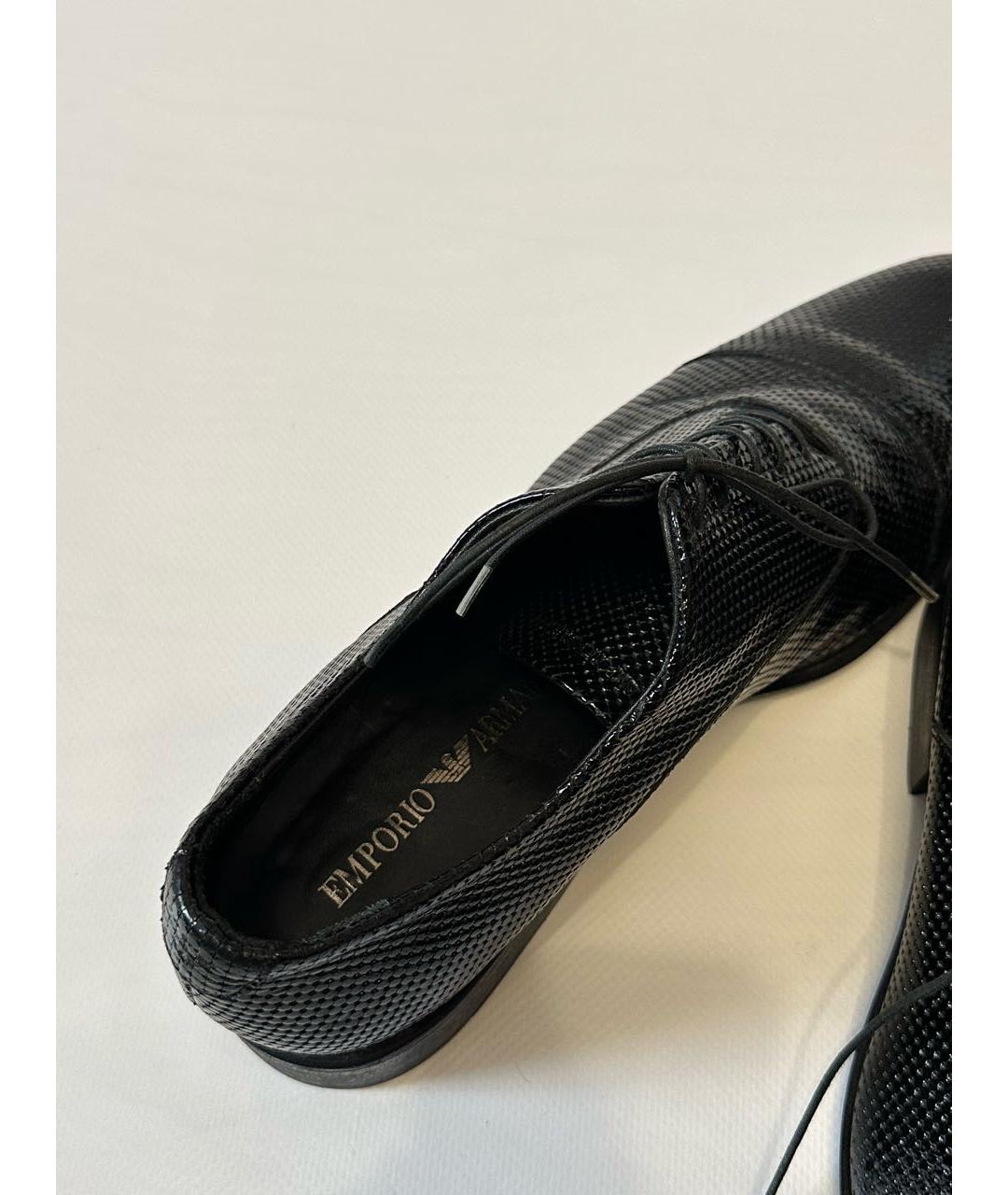 EMPORIO ARMANI Черные кожаные туфли, фото 5