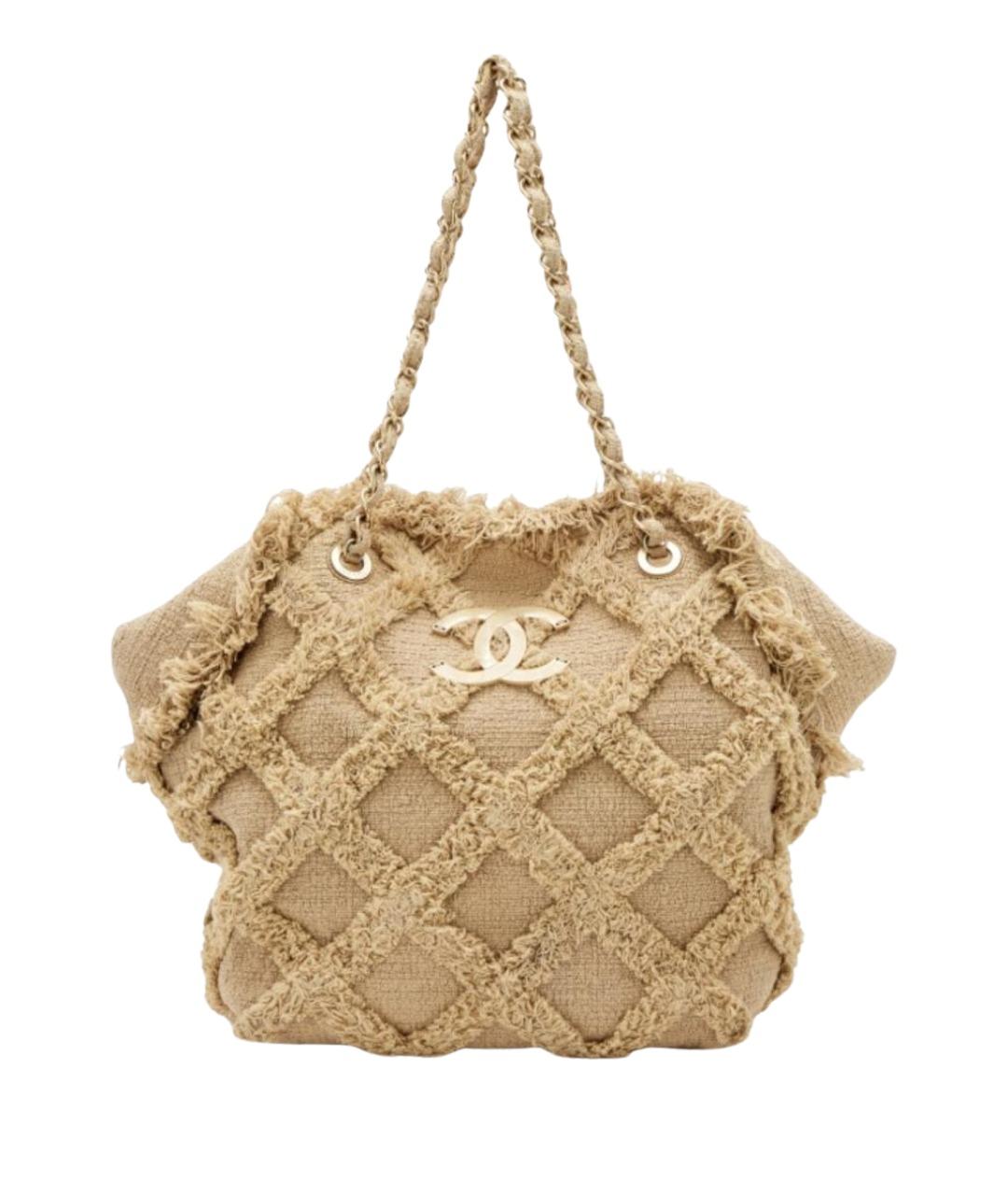 CHANEL Бежевая твидовая сумка тоут, фото 1