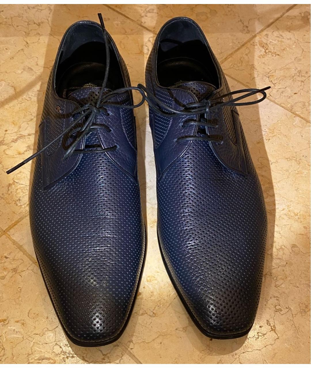 BARRETT Синие кожаные туфли, фото 2