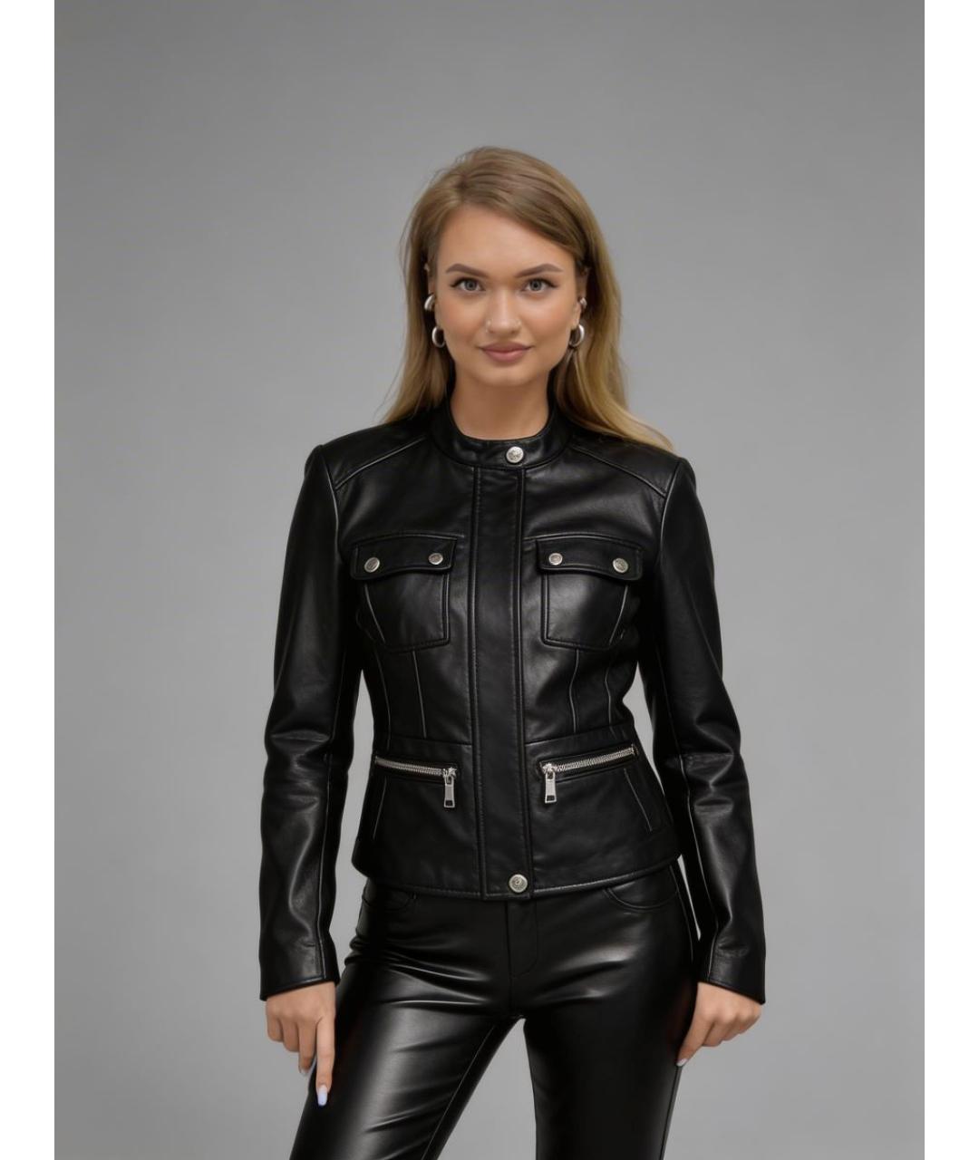 MICHAEL KORS Черная кожаная куртка, фото 7