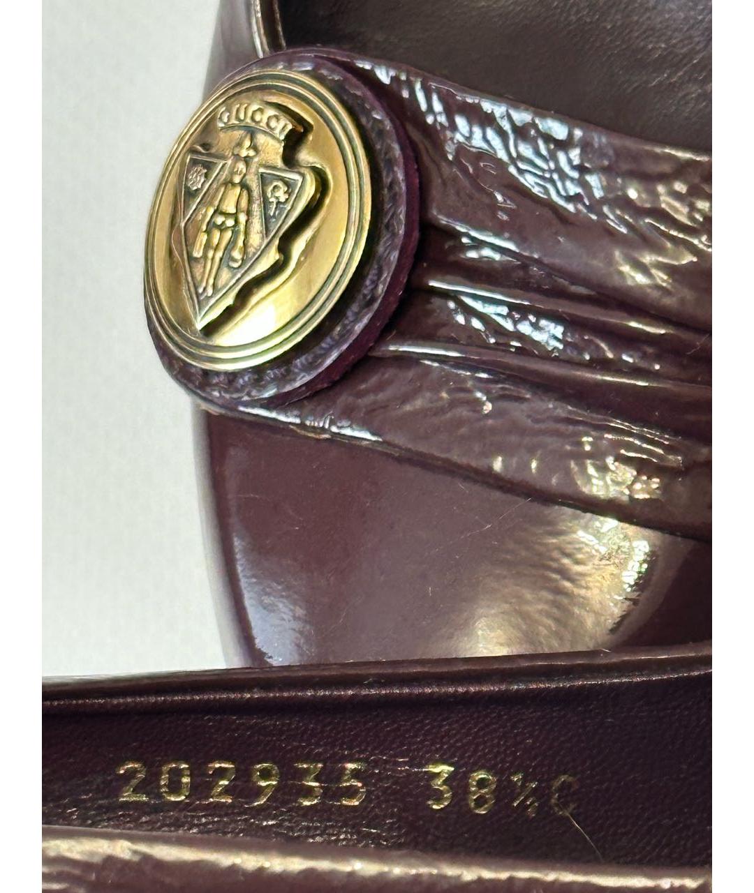 GUCCI Фиолетовые кожаные туфли, фото 5