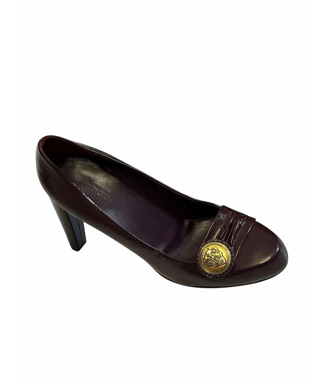 GUCCI Фиолетовые кожаные туфли, фото 7