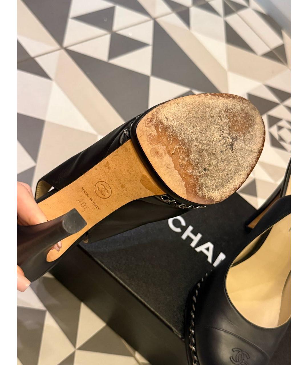 CHANEL Черные кожаные туфли, фото 7