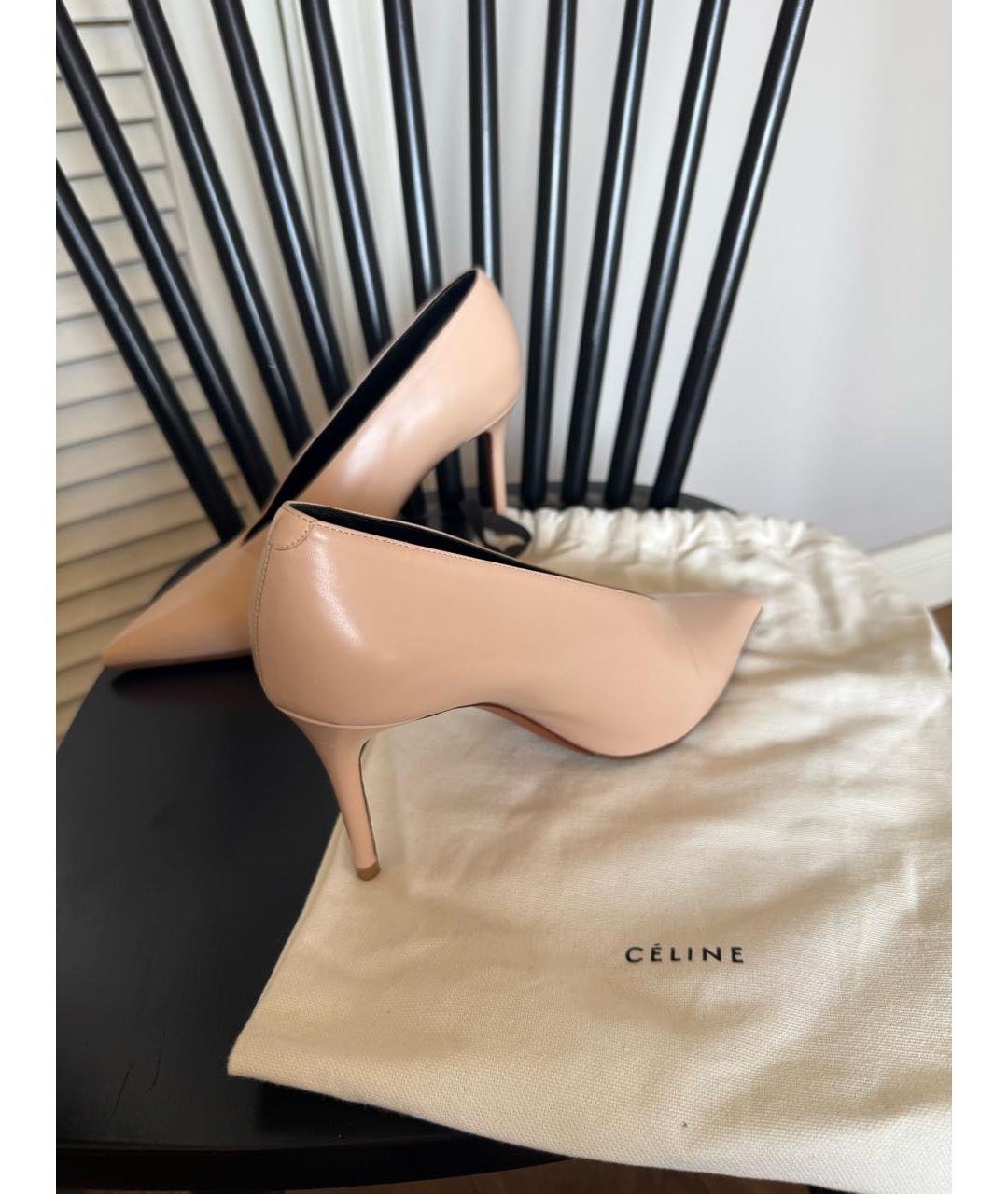 CELINE Бежевые кожаные туфли, фото 5