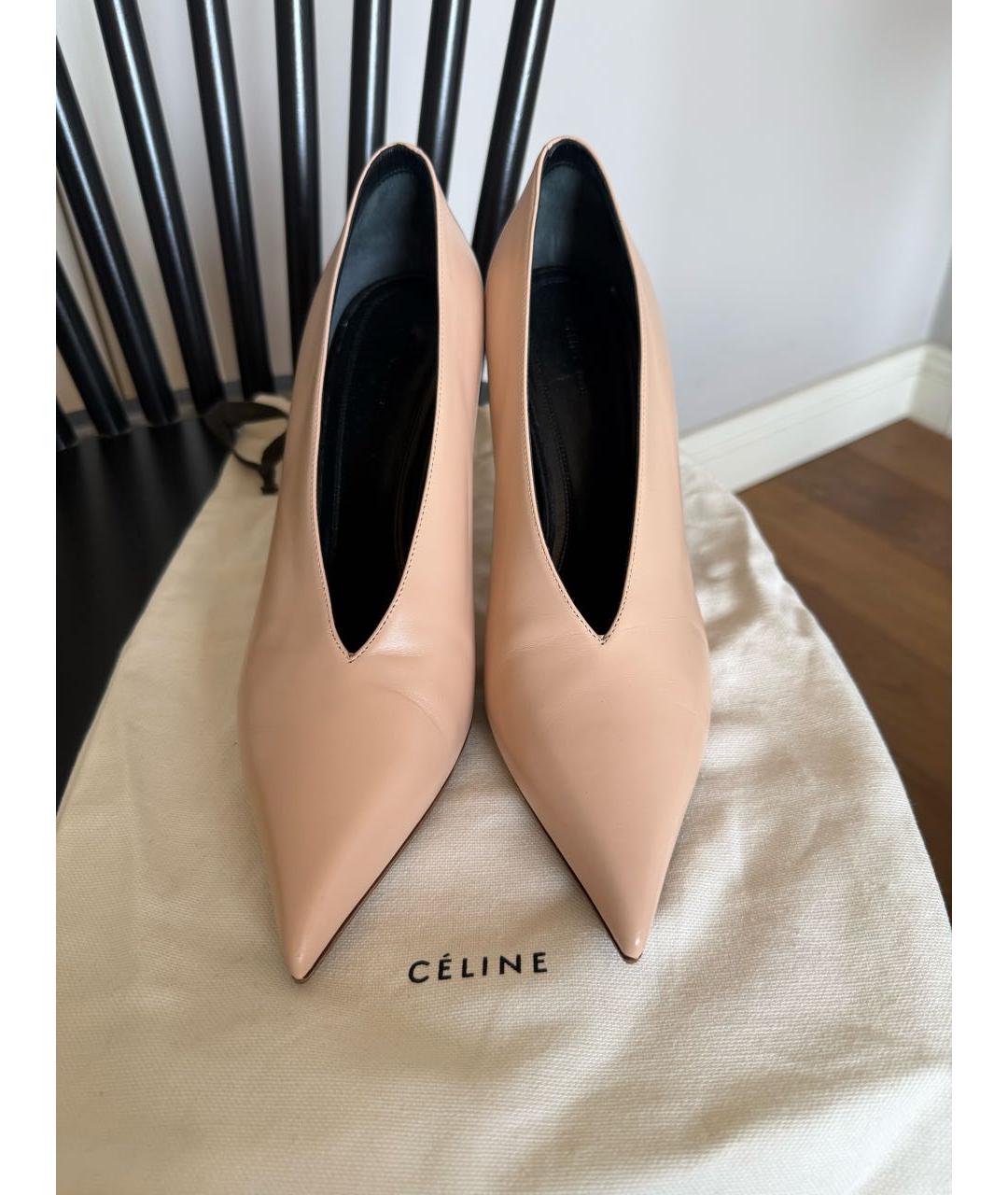 CELINE Бежевые кожаные туфли, фото 3