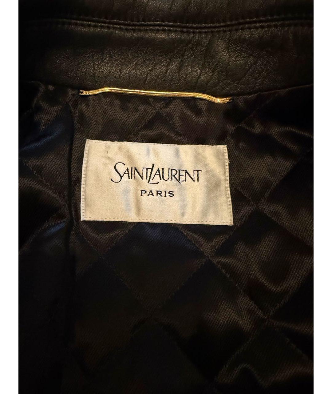 SAINT LAURENT Черная кожаная куртка, фото 3