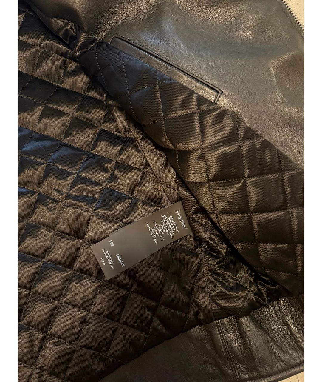 SAINT LAURENT Черная кожаная куртка, фото 6
