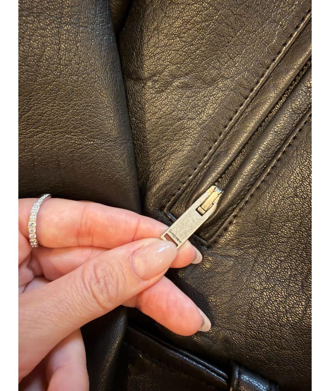 SAINT LAURENT Черная кожаная куртка, фото 5