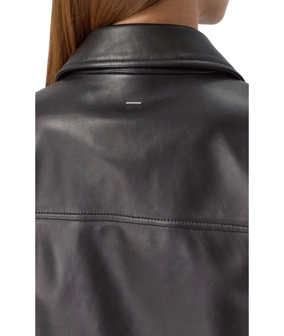 HUGO BOSS Черная кожаная куртка, фото 4