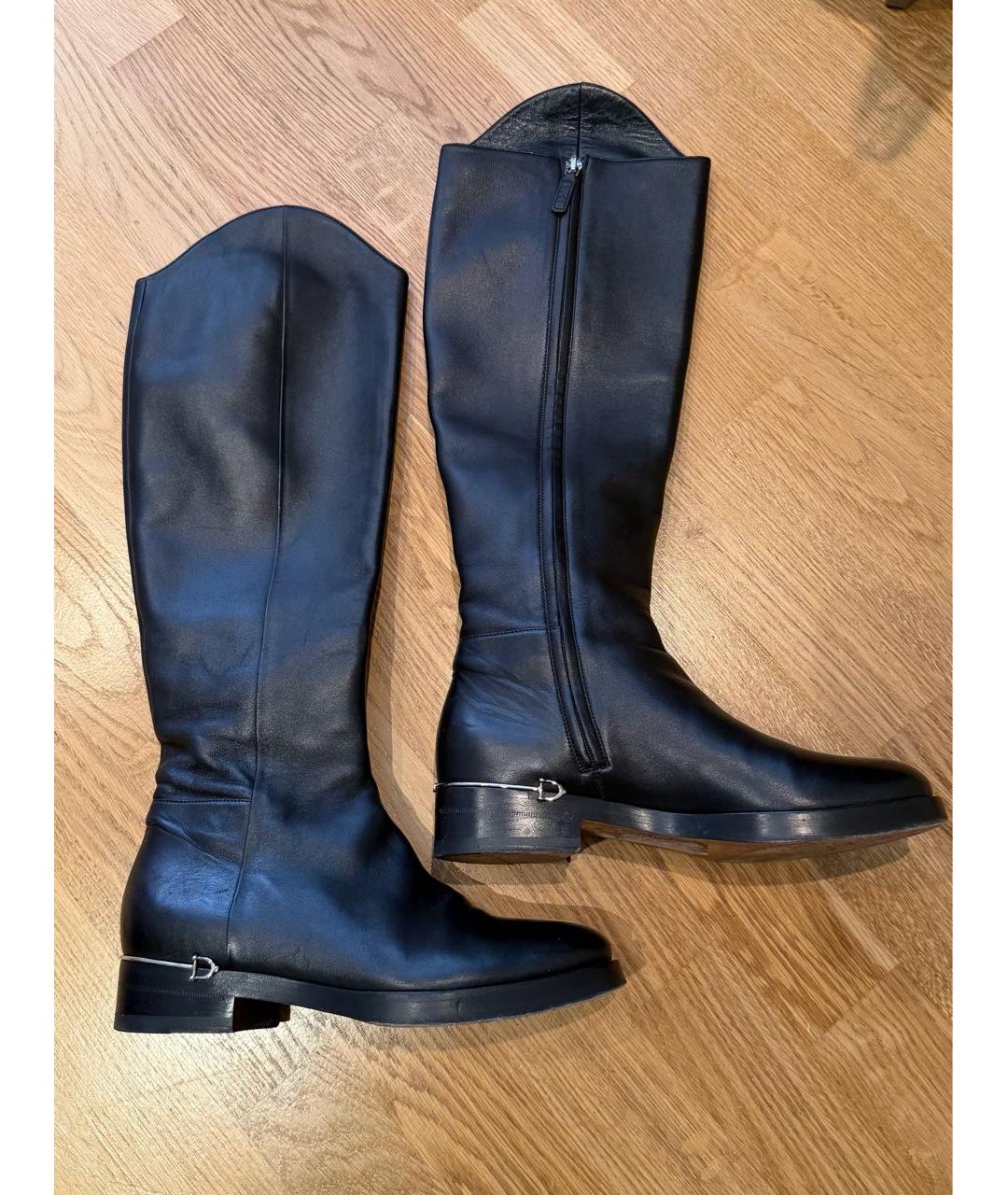 GUCCI Черные кожаные сапоги, фото 6