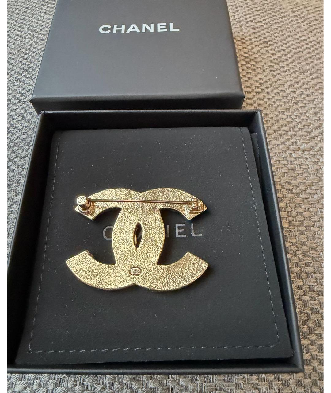 CHANEL Белая металлическая булавка / брошь, фото 3