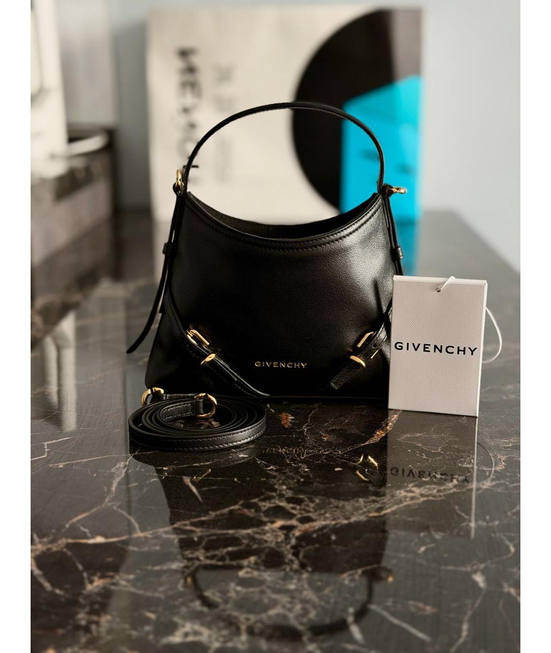 GIVENCHY Черная кожаная сумка с короткими ручками, фото 9