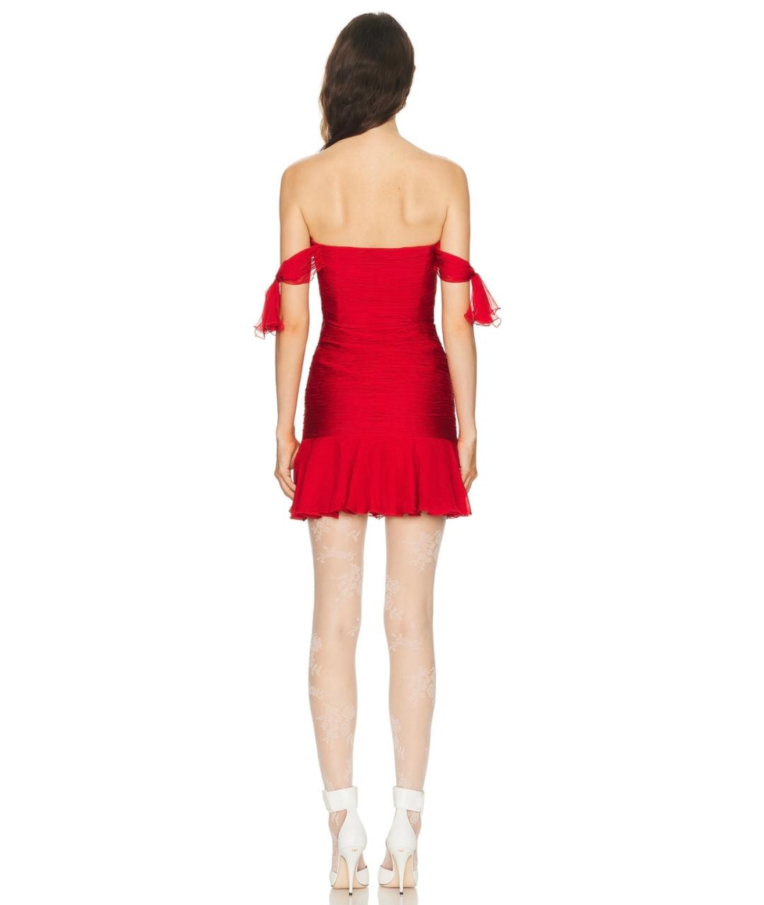 VALENTINO Красное шелковое коктейльное платье, фото 5
