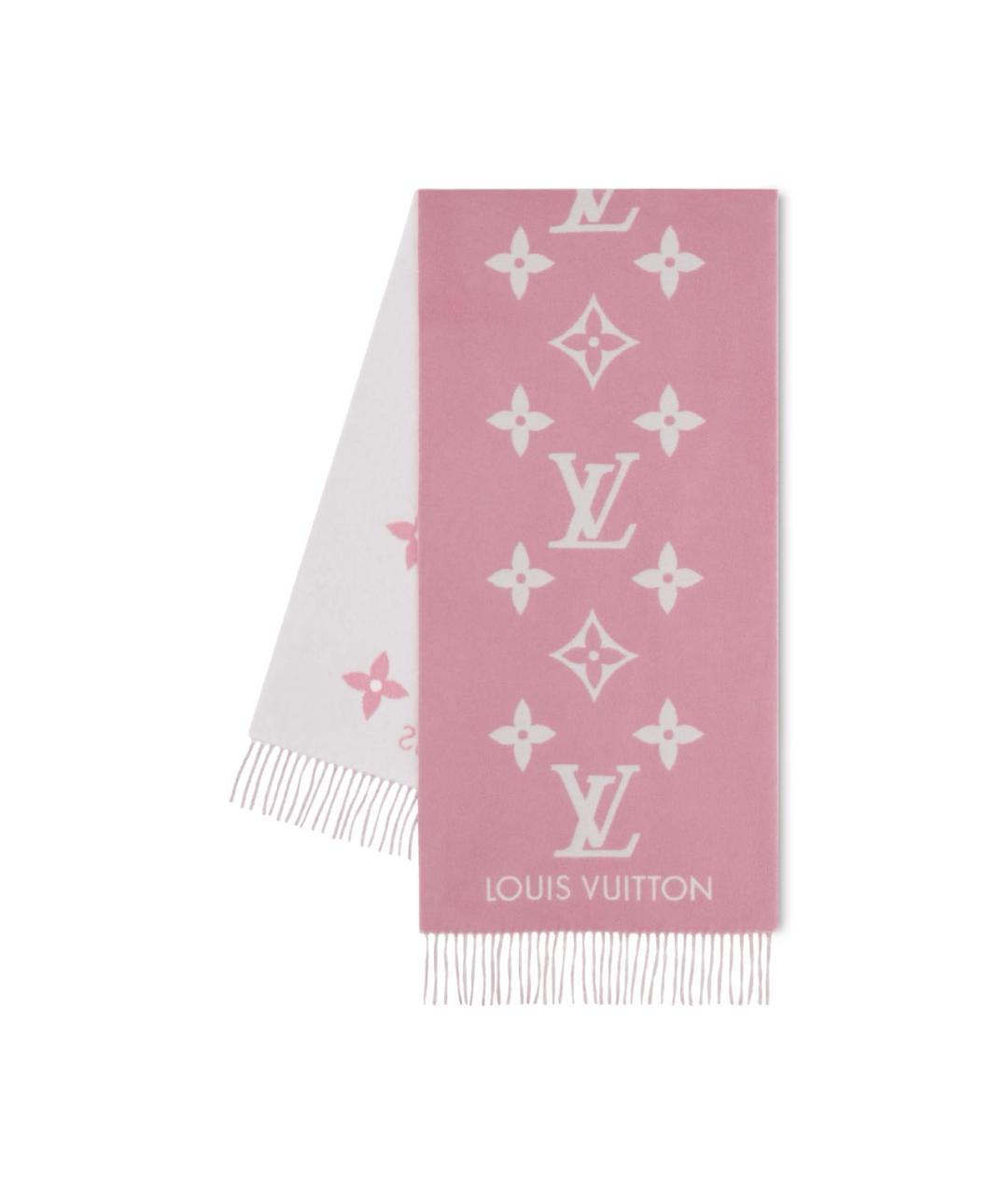 LOUIS VUITTON Розовый кашемировый шарф, фото 1