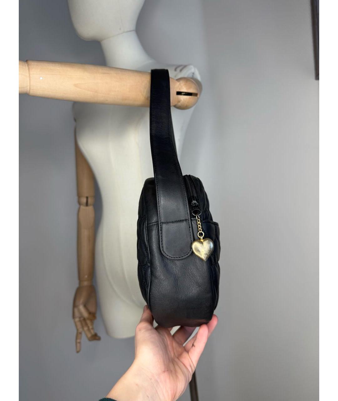MOSCHINO Черная кожаная сумка с короткими ручками, фото 5