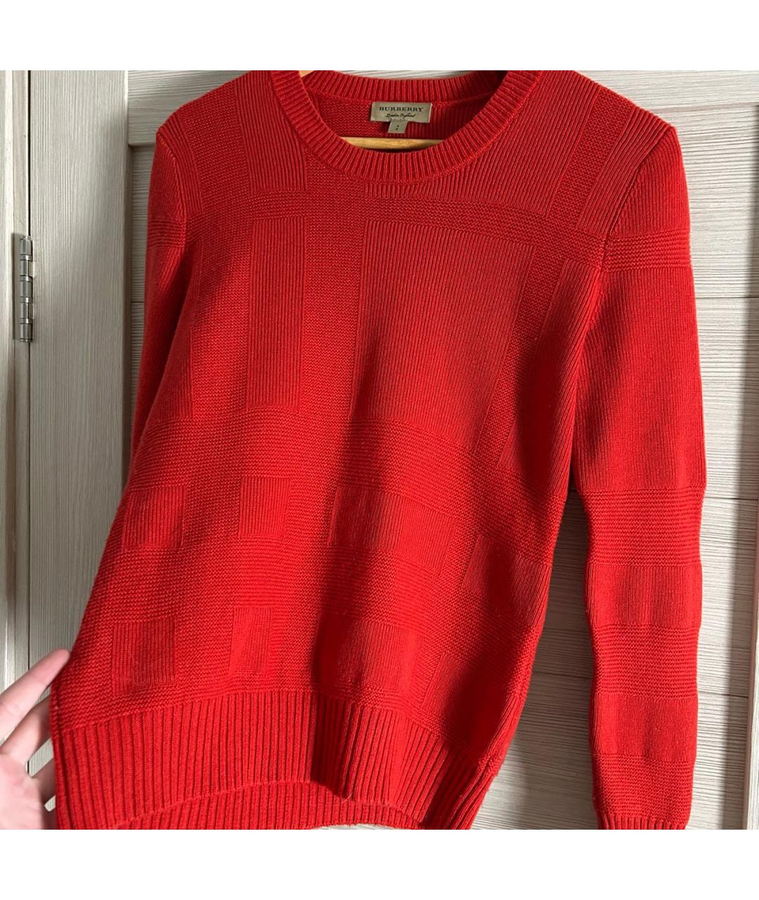 BURBERRY Красный шерстяной джемпер / свитер, фото 3