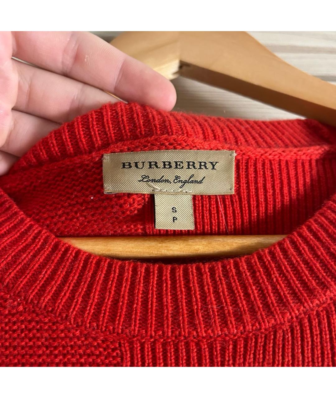 BURBERRY Красный шерстяной джемпер / свитер, фото 6
