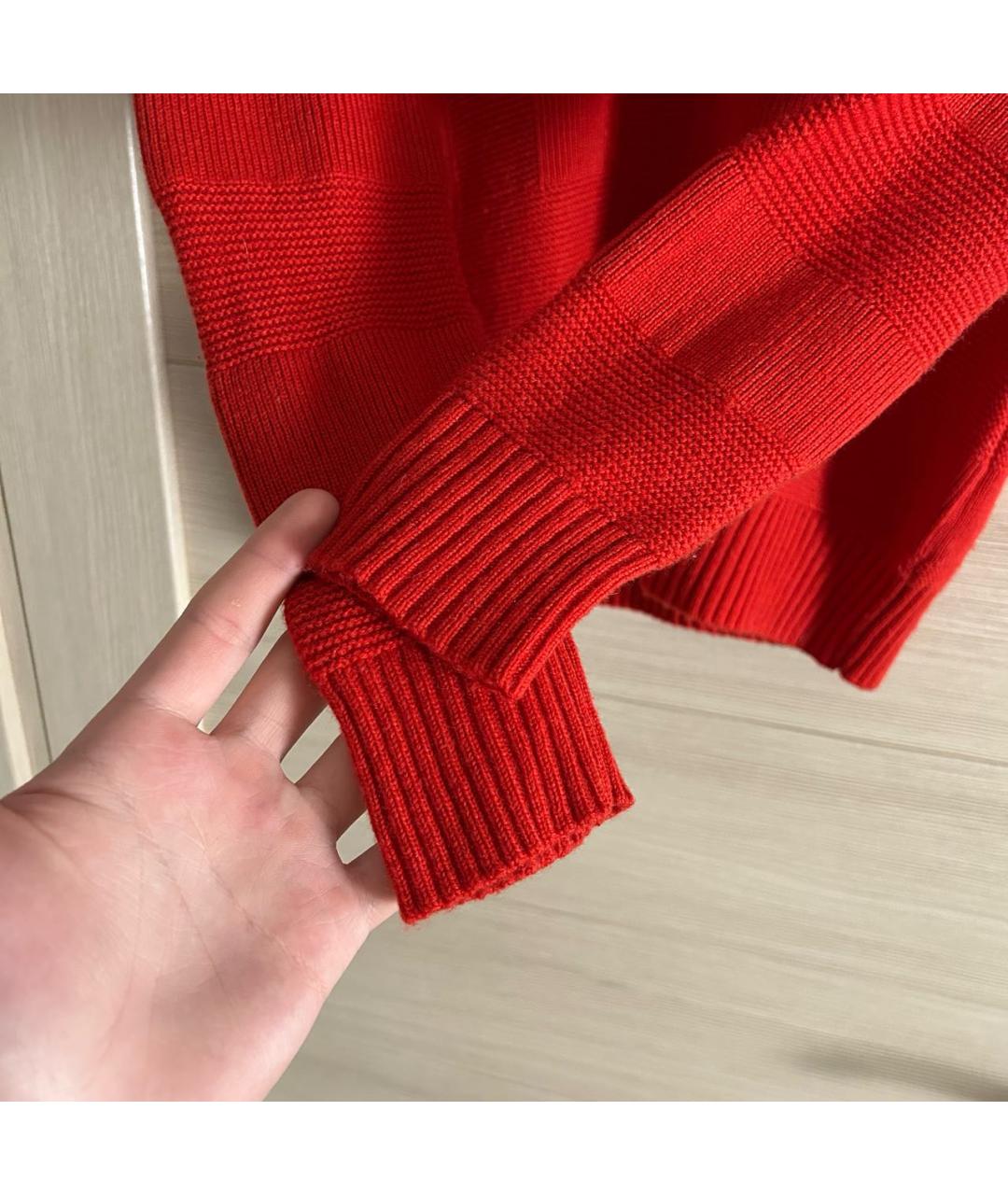 BURBERRY Красный шерстяной джемпер / свитер, фото 4