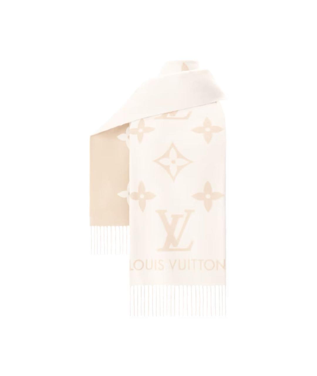 LOUIS VUITTON Бежевый кашемировый шарф, фото 2