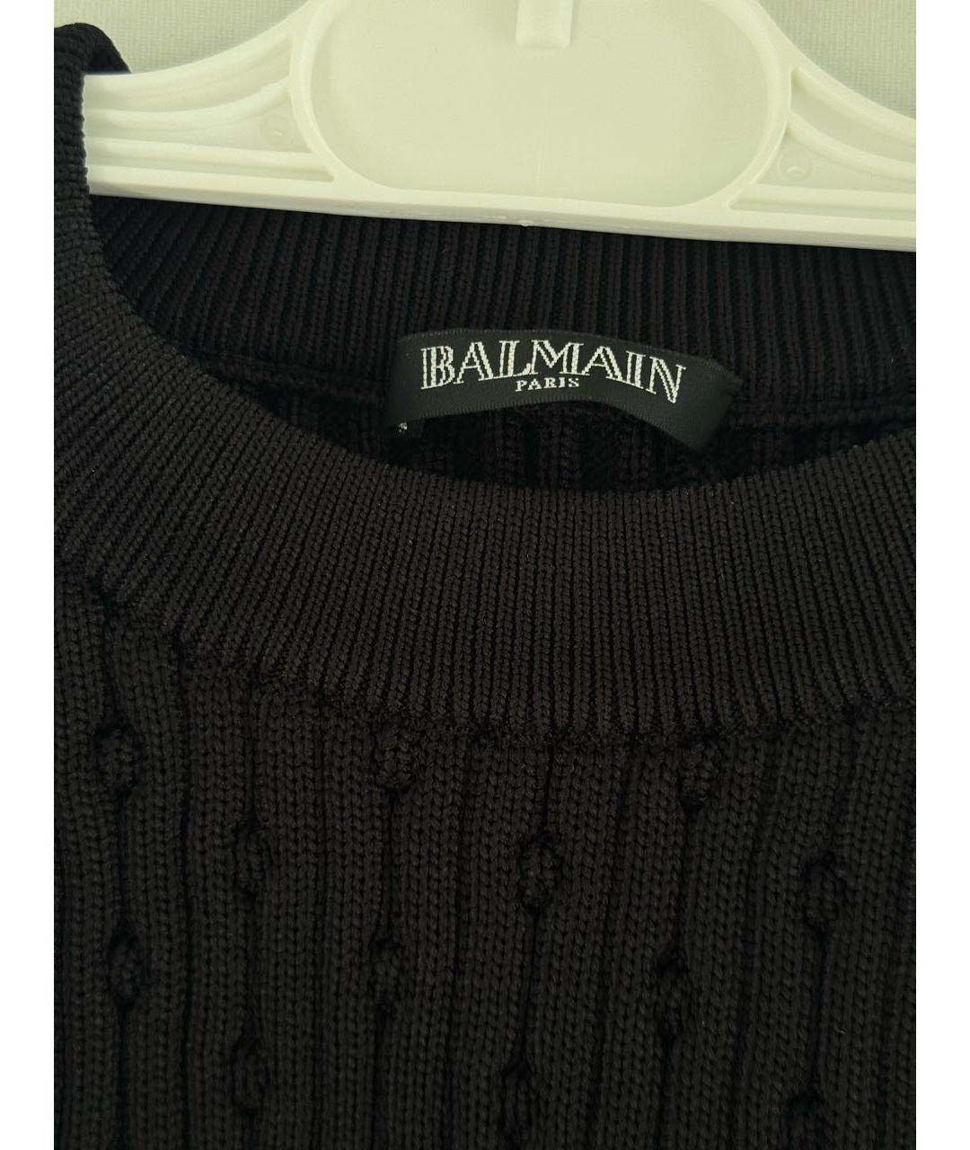 BALMAIN Черная вискозная майка, фото 3