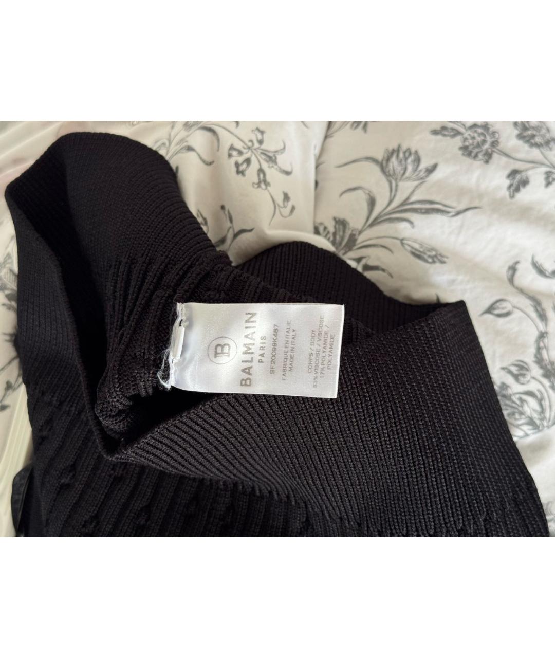 BALMAIN Черная вискозная майка, фото 5