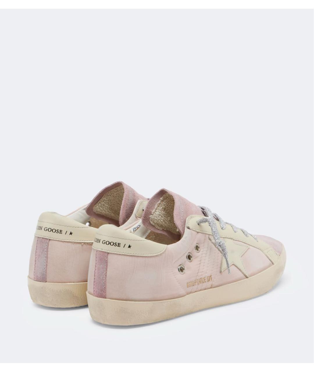 GOLDEN GOOSE Розовые кожаные кроссовки, фото 2