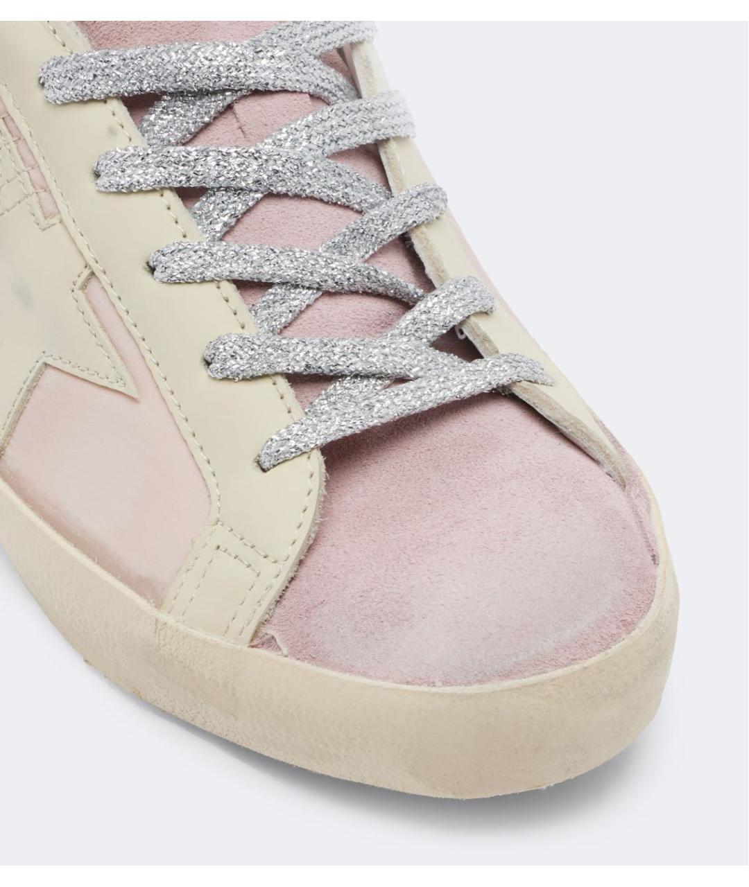 GOLDEN GOOSE Розовые кожаные кроссовки, фото 4