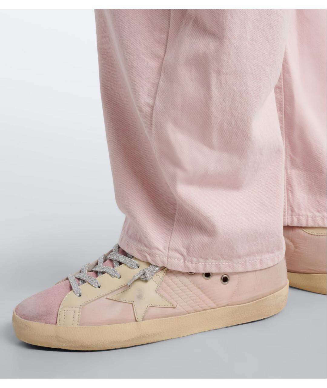 GOLDEN GOOSE Розовые кожаные кроссовки, фото 5